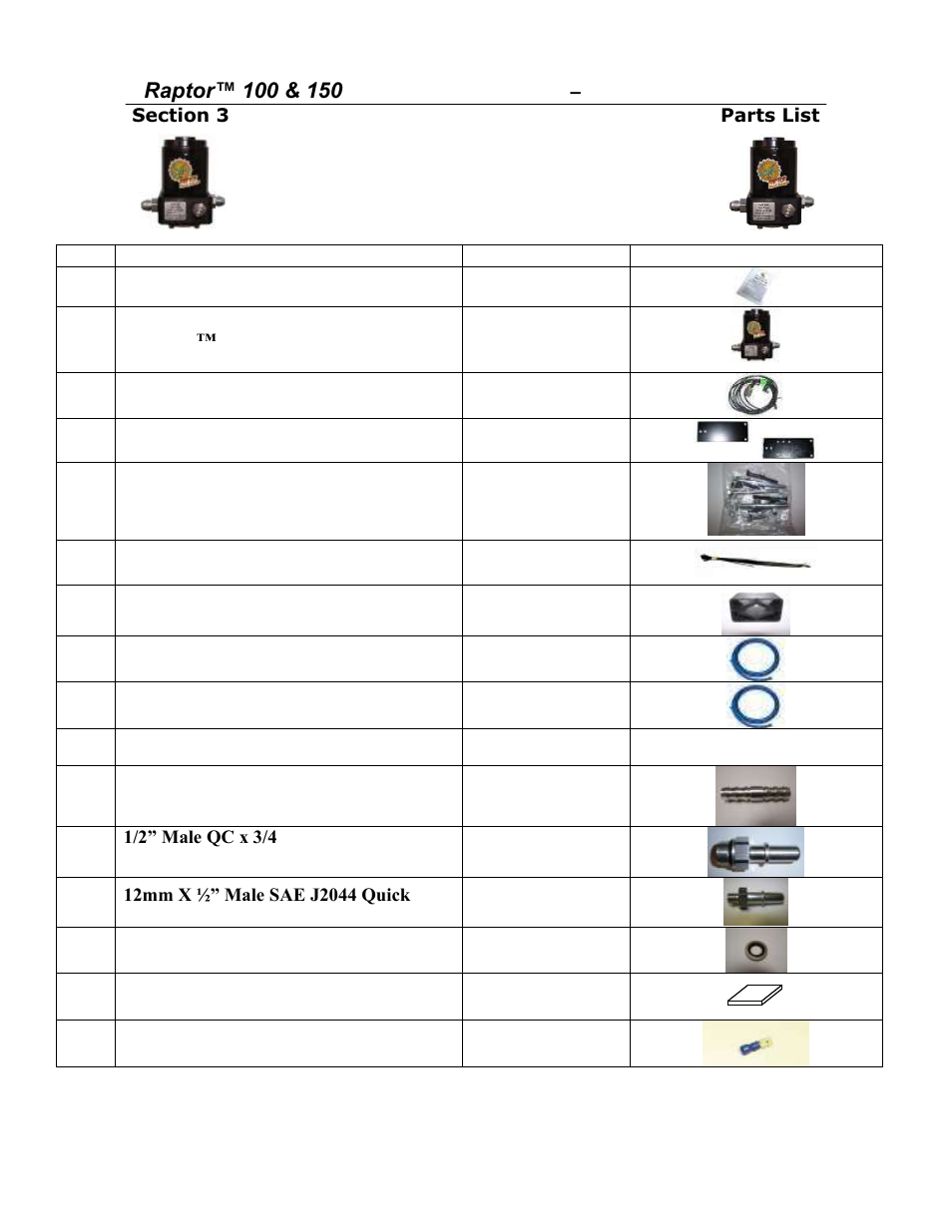 Parts list | PureFlow AirDog RP-150 - Dodge Cummins 2005-2013 User Manual | Page 7 / 15
