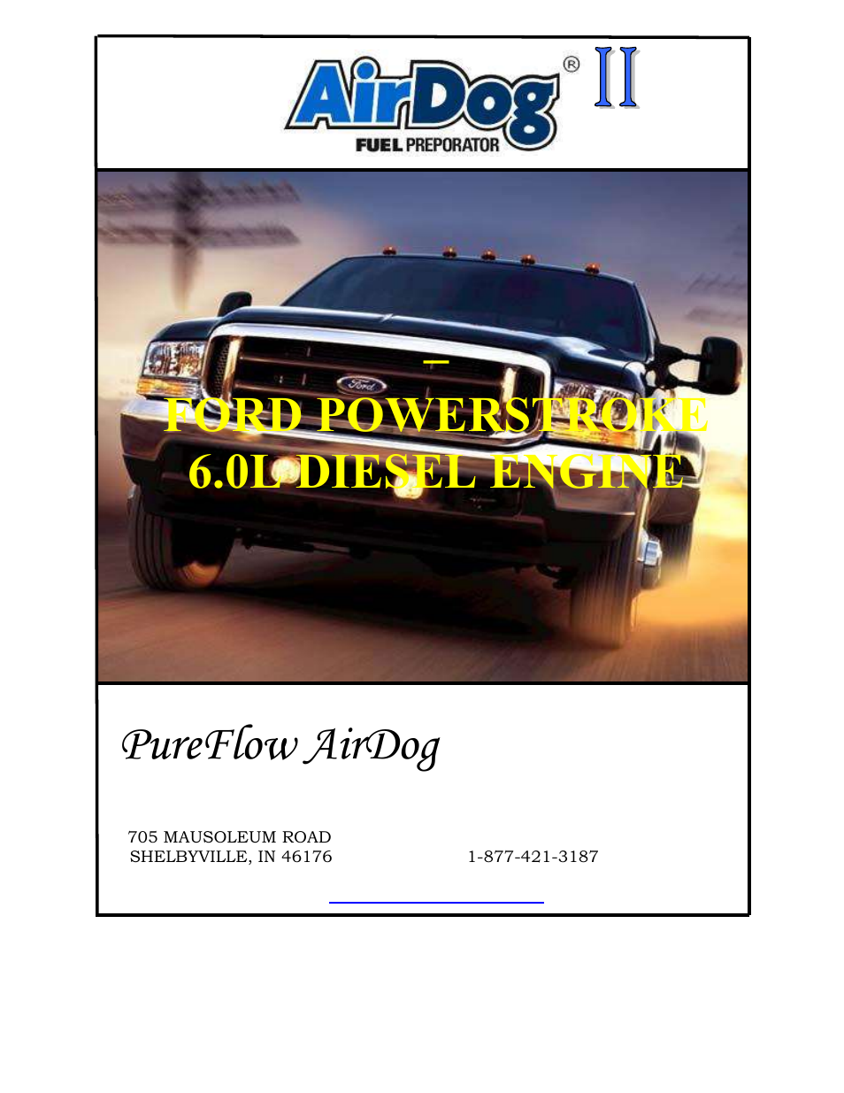 PureFlow AirDog DF-165 - 6.0L Ford 2003-2007 User Manual | 23 pages