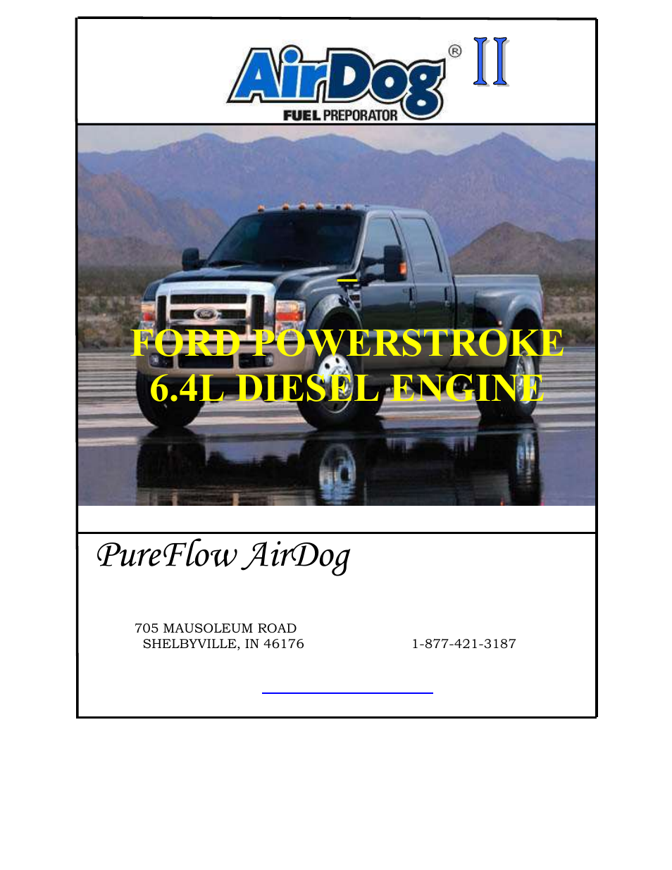 PureFlow AirDog DF-165 - 6.4L Ford 2008-2010 User Manual | 22 pages