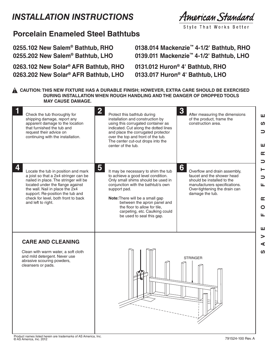 American Standard 255.102 User Manual | 2 pages