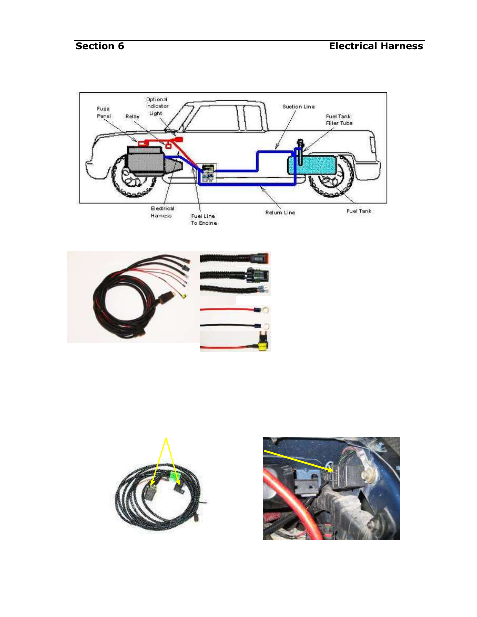 The airdog, Is equipped with a relay controlled wiring harness, Airdogii | Wiring diagram (in red), Figure 41 the airdog, Wiring harness, Figure 42, Securing the relay and fuse holder to the vehicle, Figure 43 figure 44 | PureFlow AirDog DF-165 - GM 1992-2000 User Manual | Page 15 / 24