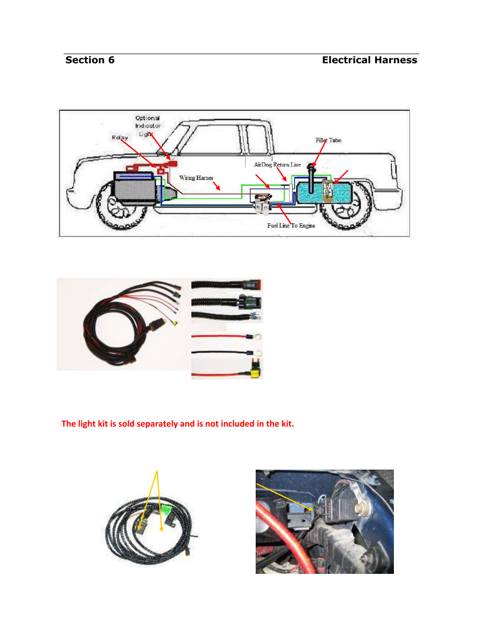 The airdog, Pureflow airdog airdog, Wiring diagram (in red) | Figure 27 the airdog, Ii wiring harness, Figure 28, Securing the relay and fuse holder to the vehicle, Figure 29 figure 30 | PureFlow AirDog DF-200 - GM Duramax 2001-2010 User Manual | Page 15 / 23
