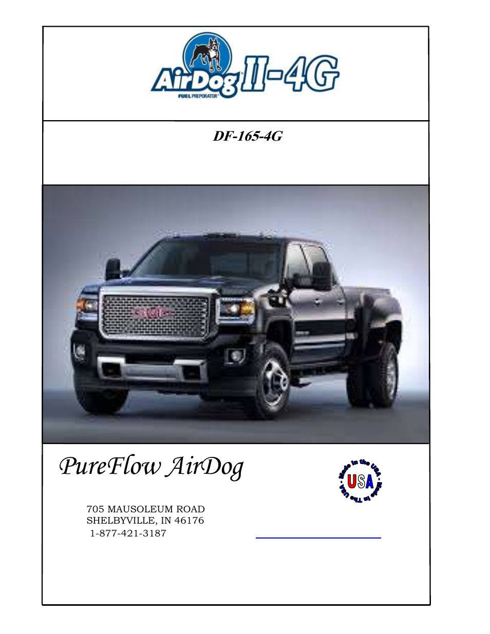 PureFlow AirDog DF-165-4G - GM Duramax 2015+ User Manual | 23 pages