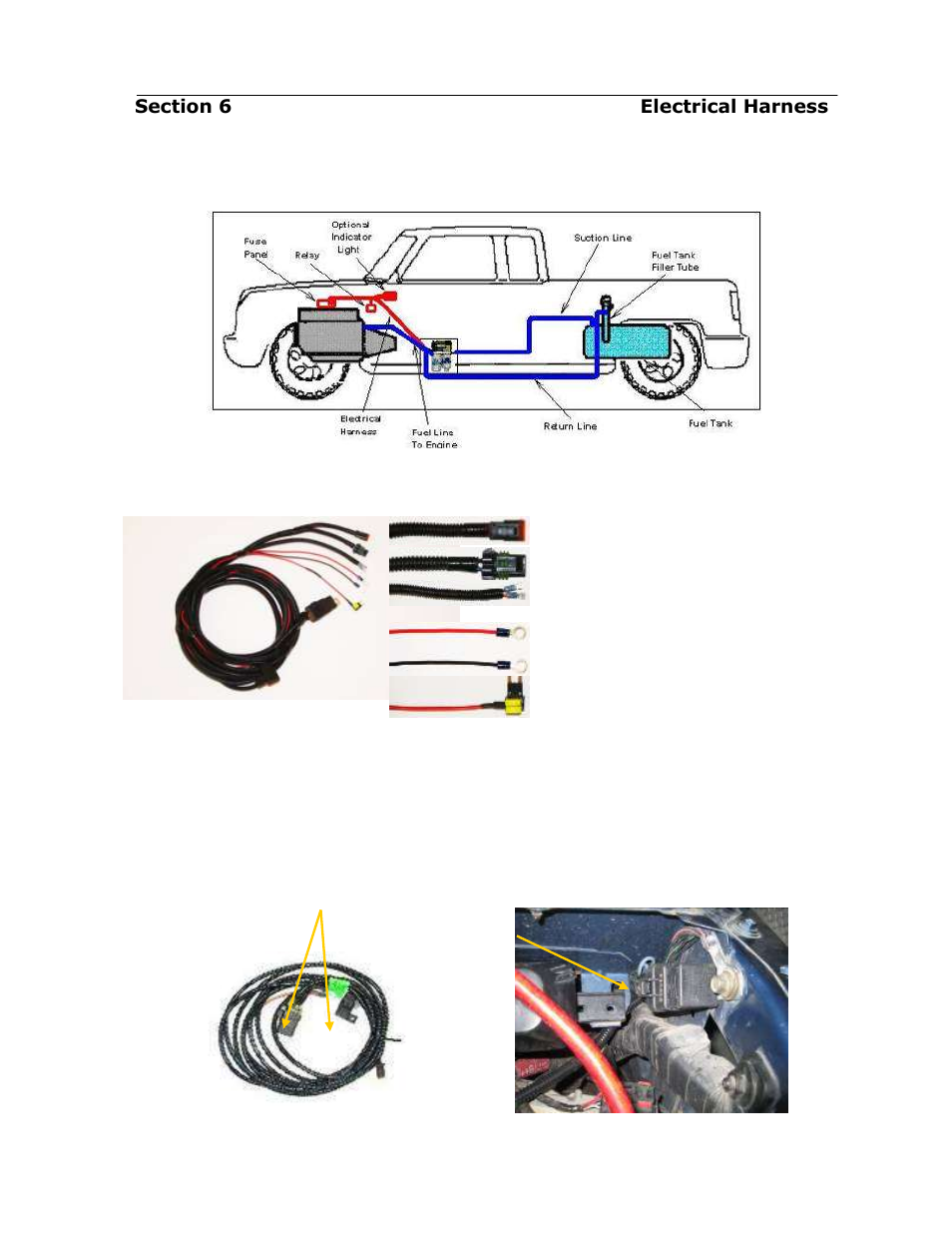 The airdog, Is equipped with a relay controlled wiring harness, Pureflow airdog airdog | Wiring diagram (in red), Figure 41 the airdog, Wiring harness, Figure 42, Securing the relay and fuse holder to the vehicle, Figure 43 figure 44 | PureFlow AirDog FP-150 - GM Duramax 2001-2010 User Manual | Page 19 / 26