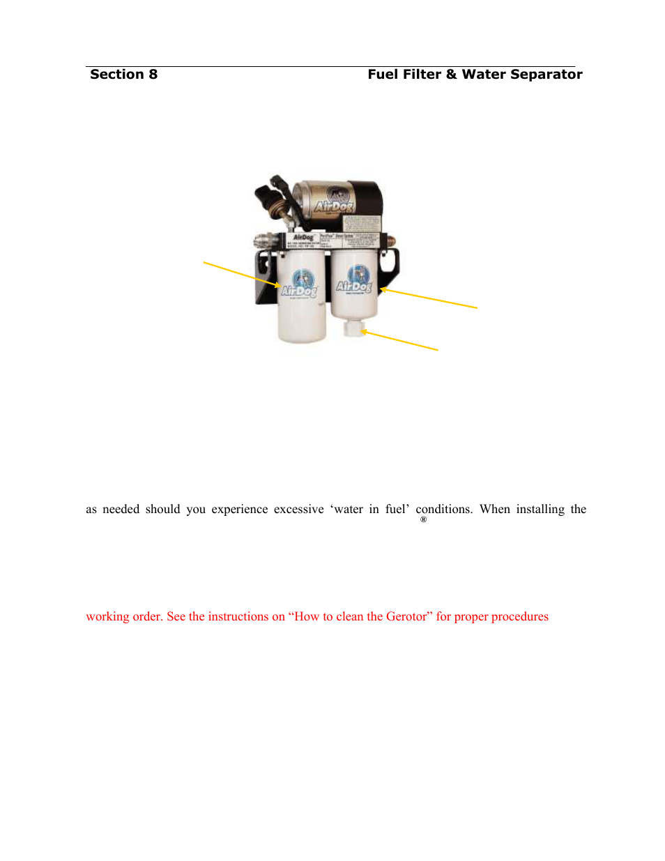 Filter service recommendations | PureFlow AirDog FP-150 - GM Duramax 2001-2010 User Manual | Page 23 / 26