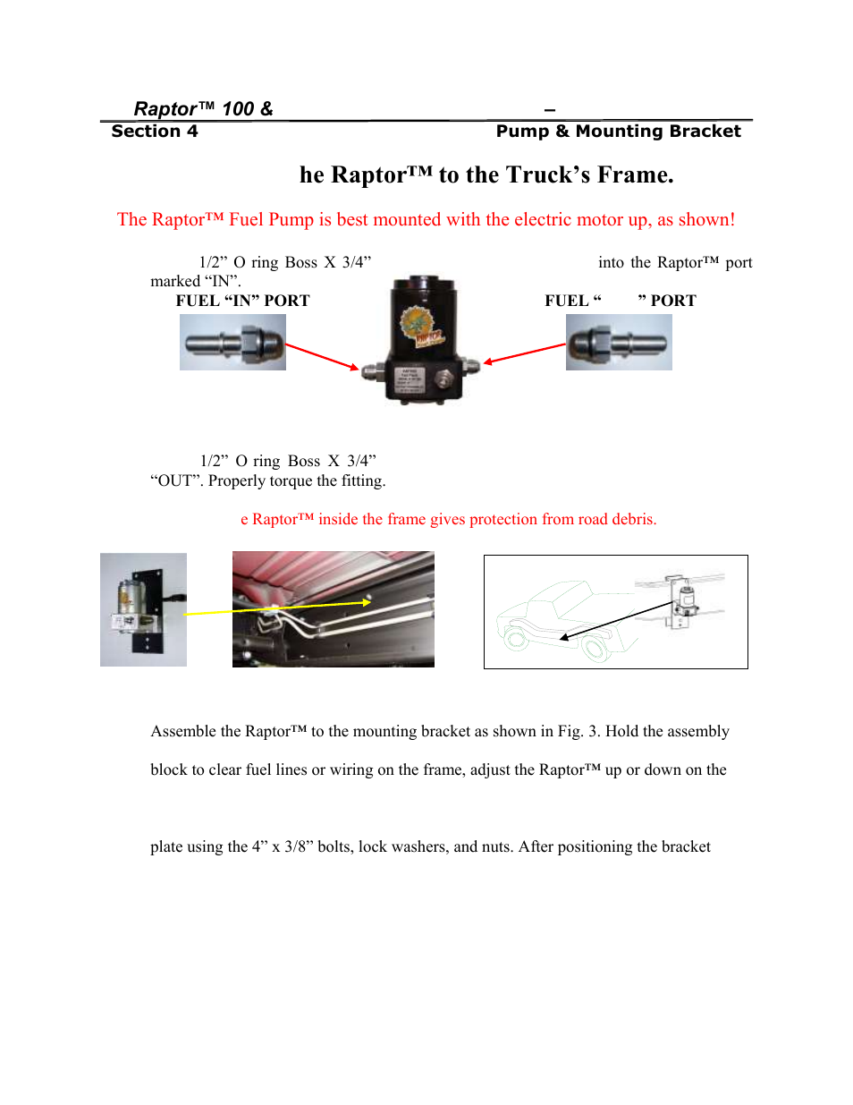 Mounting the raptor™ to the truck’s frame | PureFlow AirDog RP-150 - GM 1992-2000 User Manual | Page 9 / 16