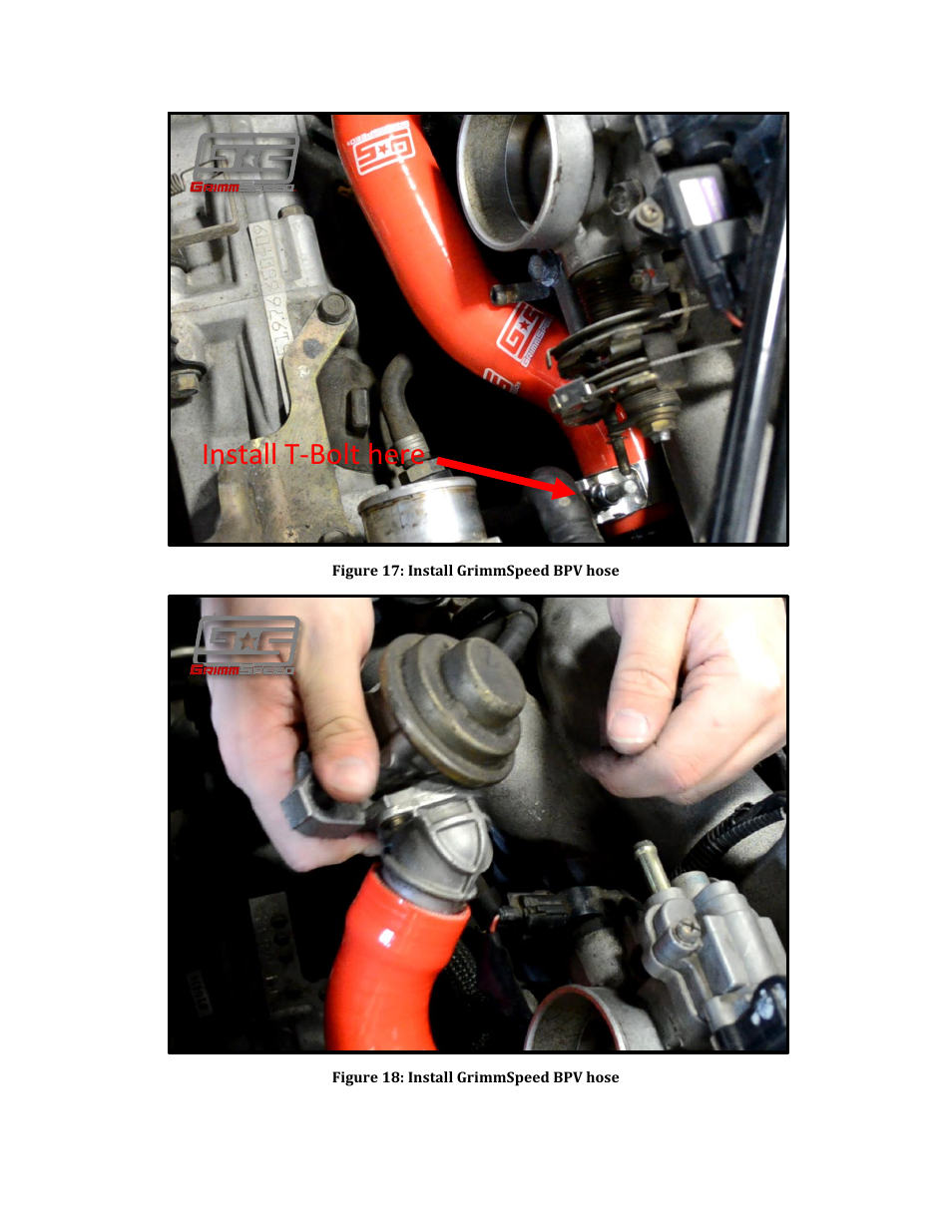 Install t-bolt here | GrimmSpeed 02-07 WRX Top Mount Intercooler User Manual | Page 11 / 17