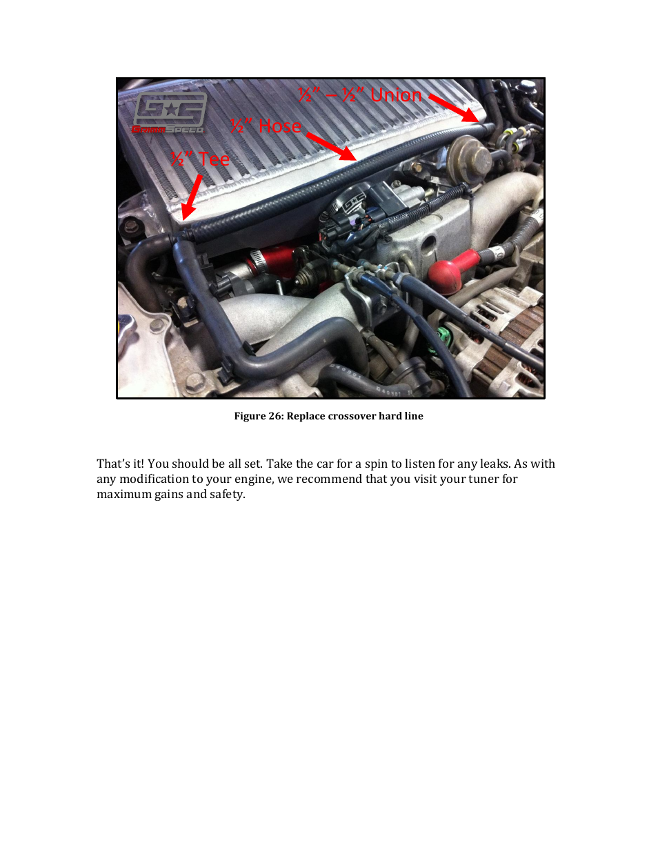 Union ½” hose ½” tee | GrimmSpeed 02-07 WRX Top Mount Intercooler User Manual | Page 17 / 17