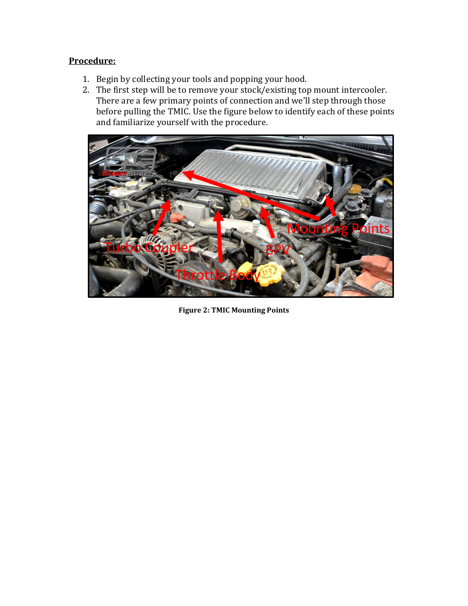 Turbo coupler throttle body bpv mounting points | GrimmSpeed 02-07 WRX Top Mount Intercooler User Manual | Page 2 / 17