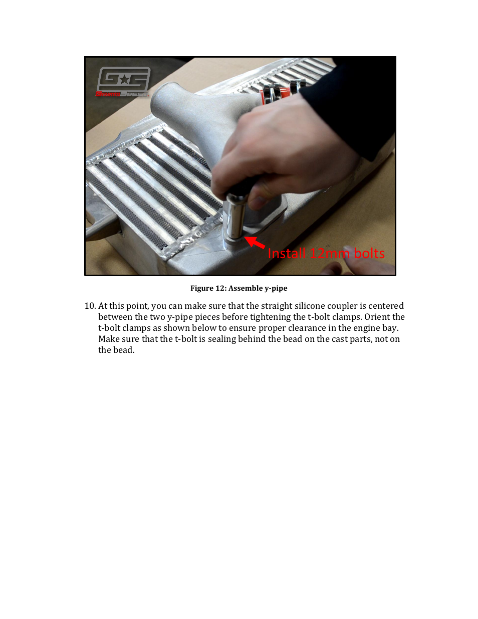 Install 12mm bolts | GrimmSpeed 02-07 WRX Top Mount Intercooler User Manual | Page 7 / 17