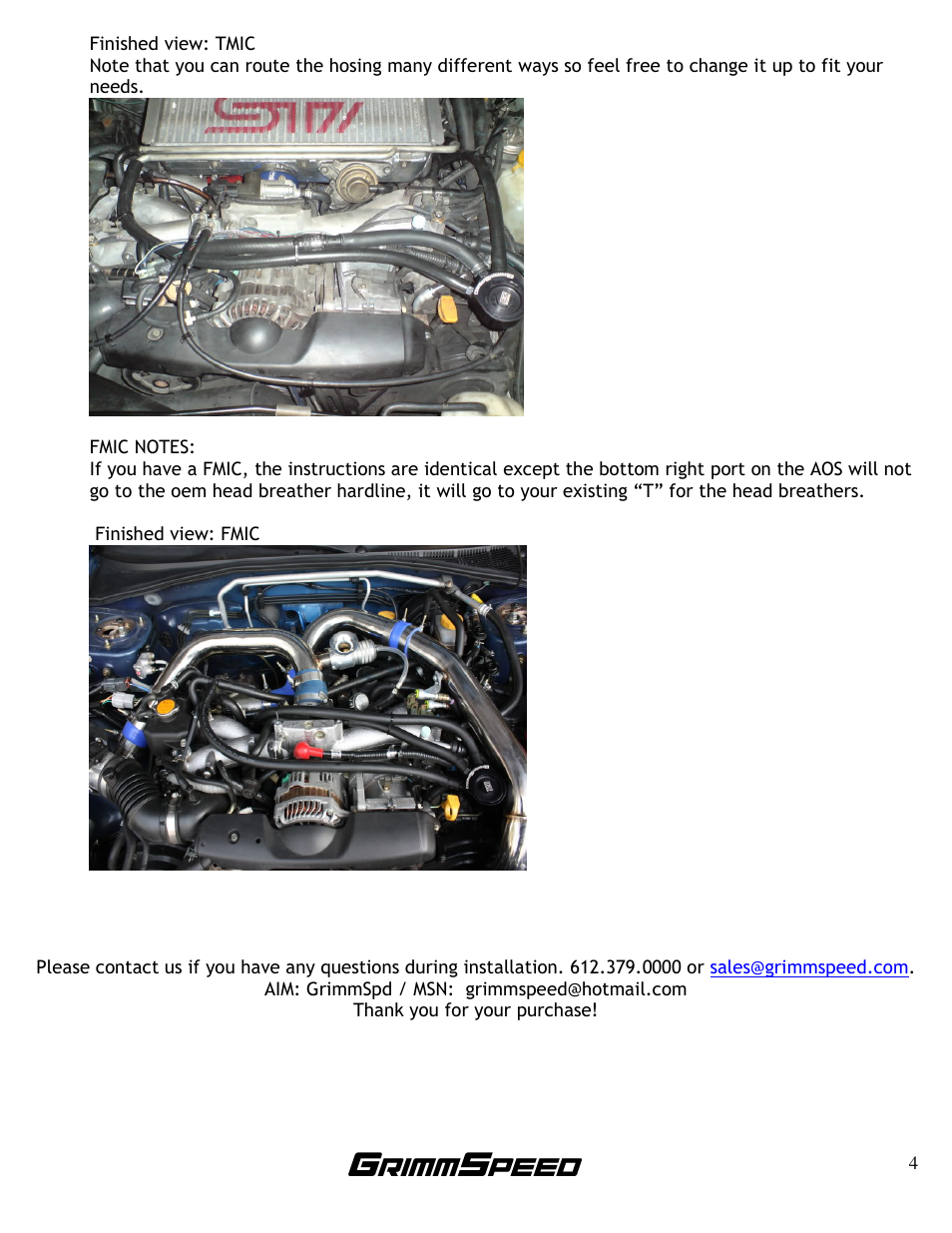 GrimmSpeed 02-07 WRX/STi AOS User Manual | Page 4 / 4