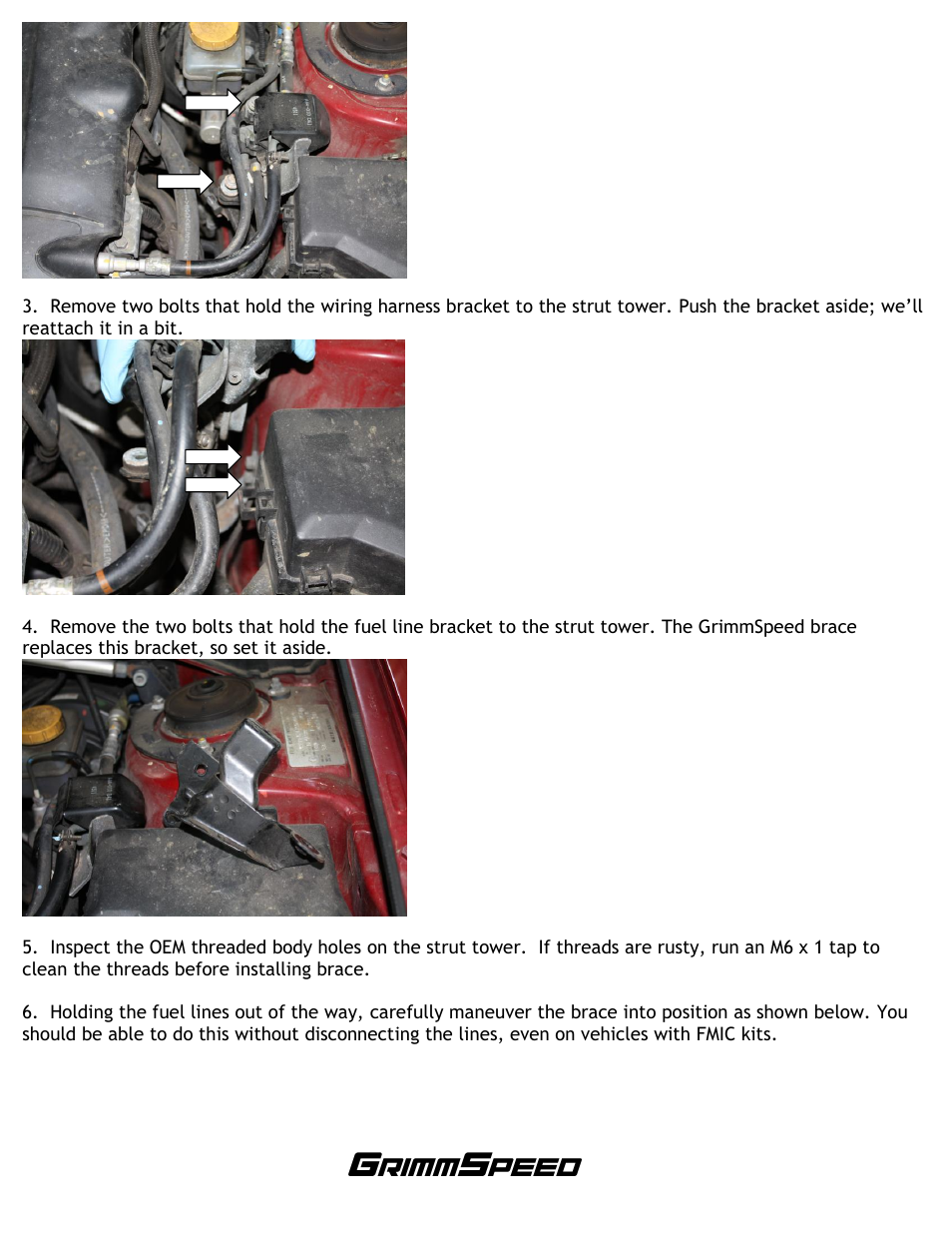 GrimmSpeed 05-07 LGT Brake Master Cylinder Brace User Manual | Page 2 / 5