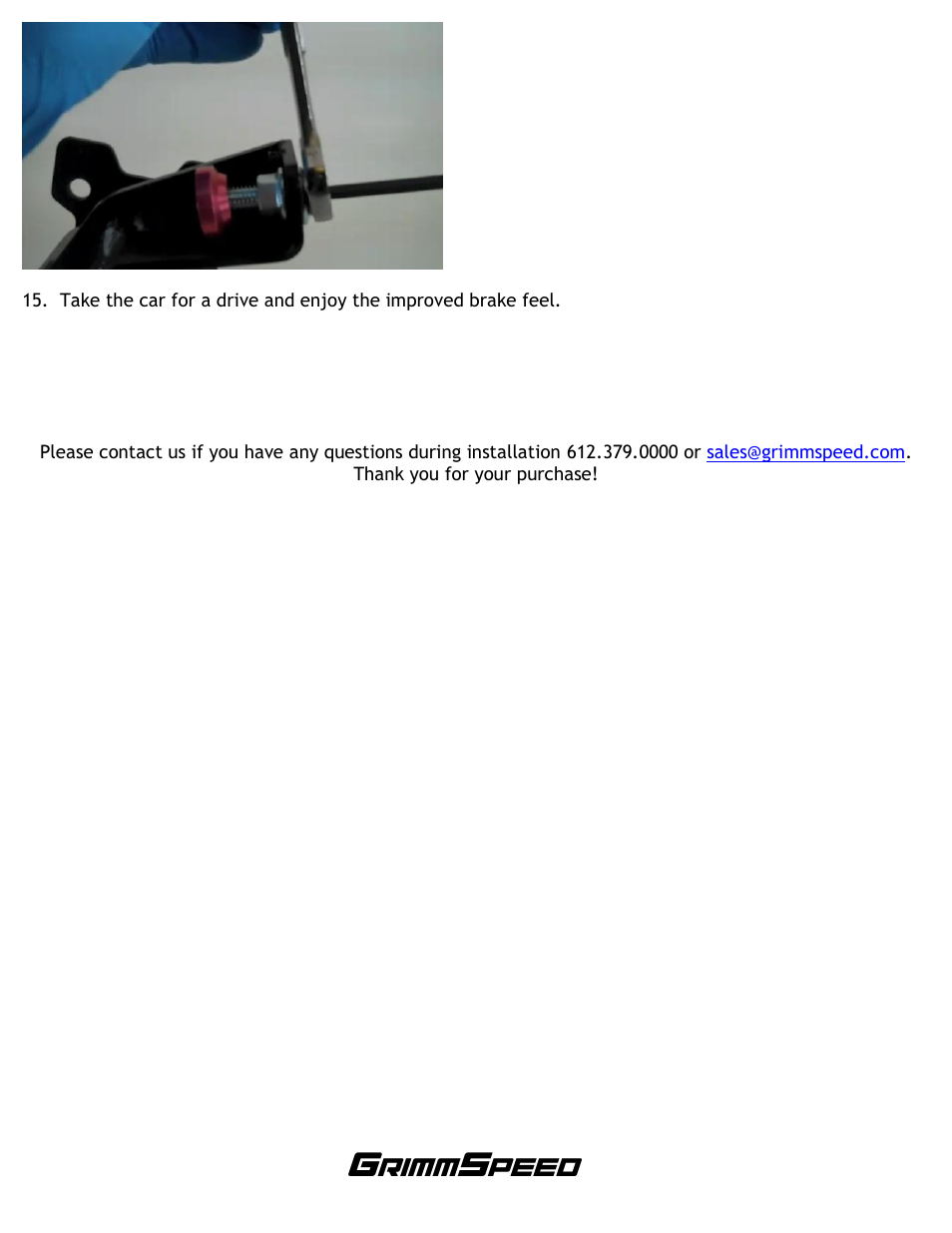 GrimmSpeed 05-07 LGT Brake Master Cylinder Brace User Manual | Page 5 / 5