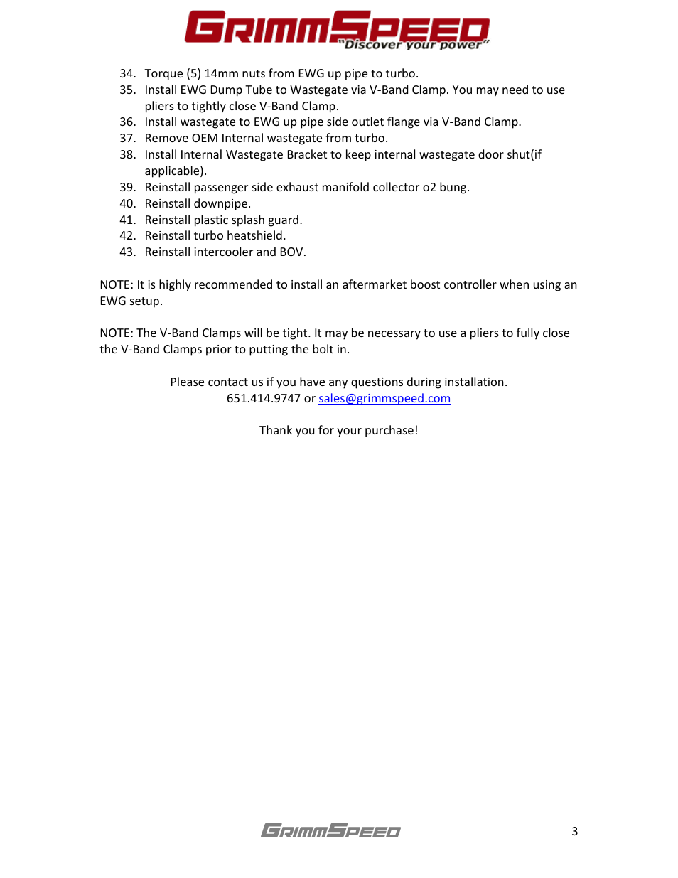 GrimmSpeed 44mm EWG User Manual | Page 3 / 3