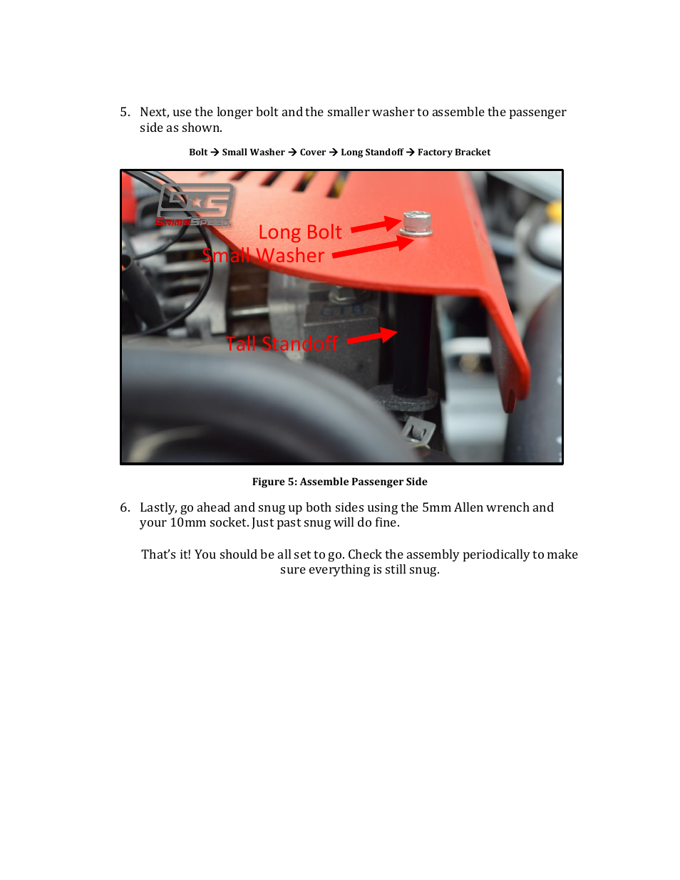 Long bolt small washer tall standoff | GrimmSpeed Alternator Cover User Manual | Page 4 / 4