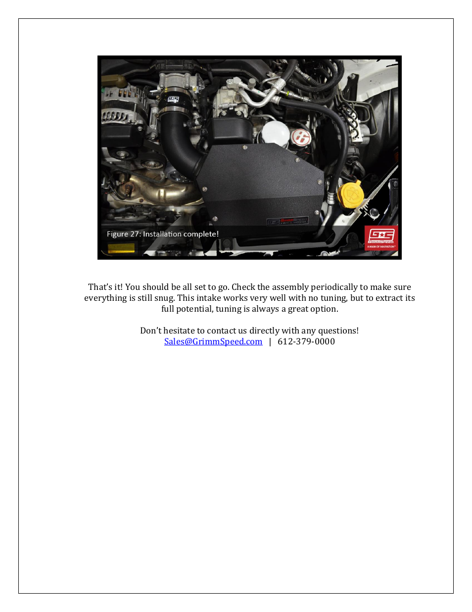 GrimmSpeed BRZ//FR-S Intake User Manual | Page 17 / 17