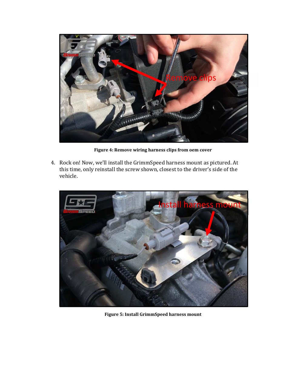 Remove clips install harness mount | GrimmSpeed BRZ/FR-S Pulley Cover User Manual | Page 3 / 5