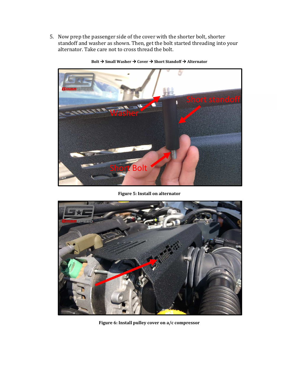 Short standoff washer short bolt | GrimmSpeed BRZ/FR-S Pulley Cover User Manual | Page 4 / 5