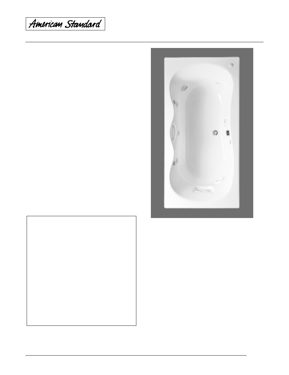 American Standard Virtuoso Elite Whirlpool 7236EC User Manual | 2 pages