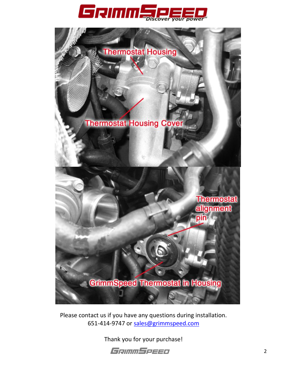 GrimmSpeed Hyundai 160 Thermostat User Manual | Page 2 / 2