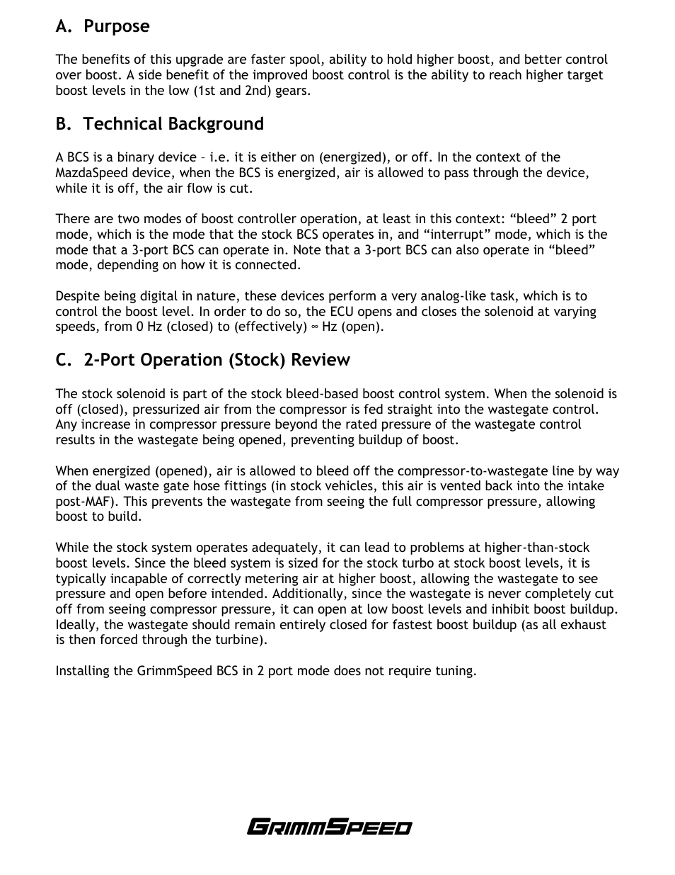 GrimmSpeed Mazdaspeed Electronic Boost Controller User Manual | Page 2 / 11