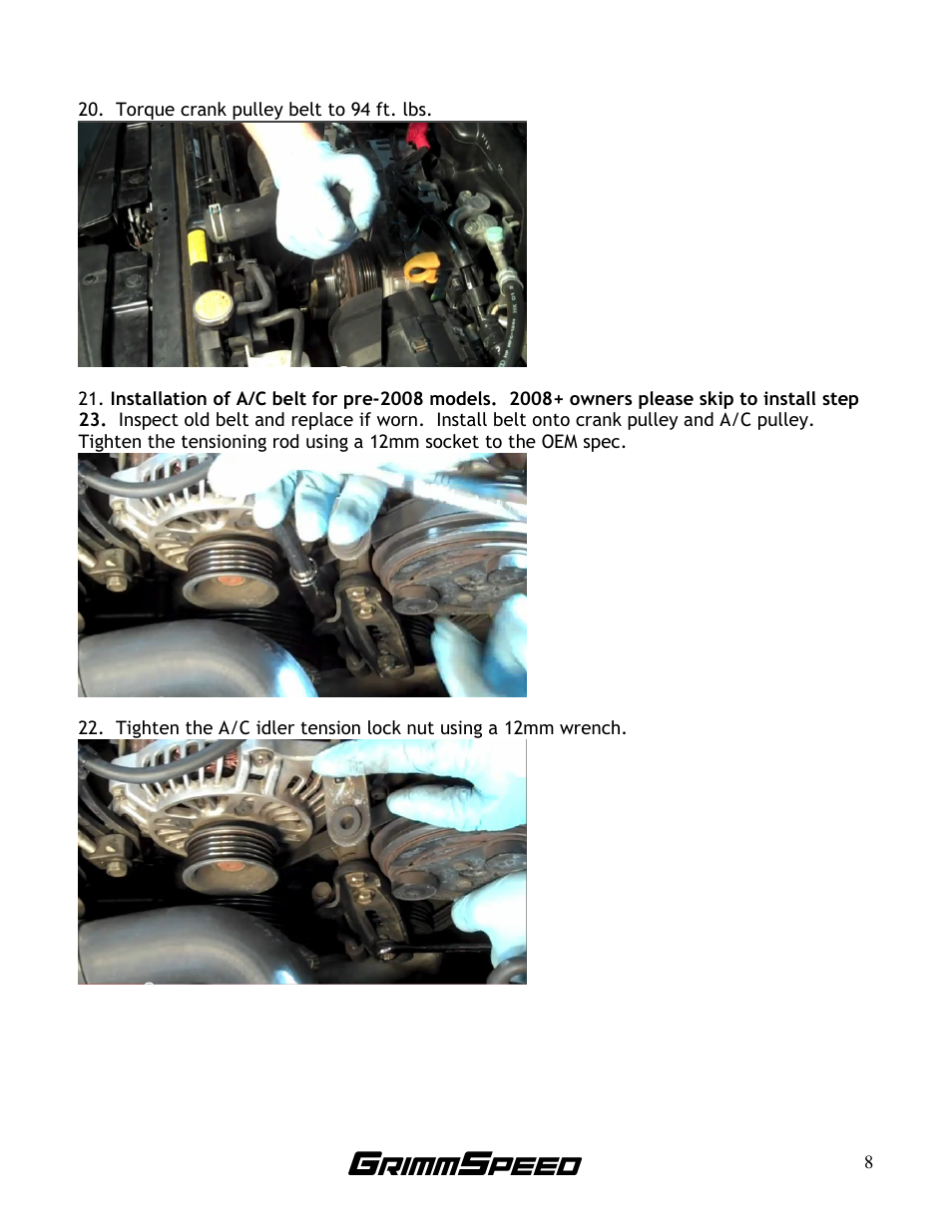 GrimmSpeed Subaru Lightweight Crank Pulley User Manual | Page 8 / 14