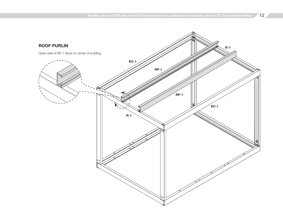 Mueller 6x9 (D.I.Y.) with Optional Center Girts and Floor Kit User Manual | Page 12 / 26