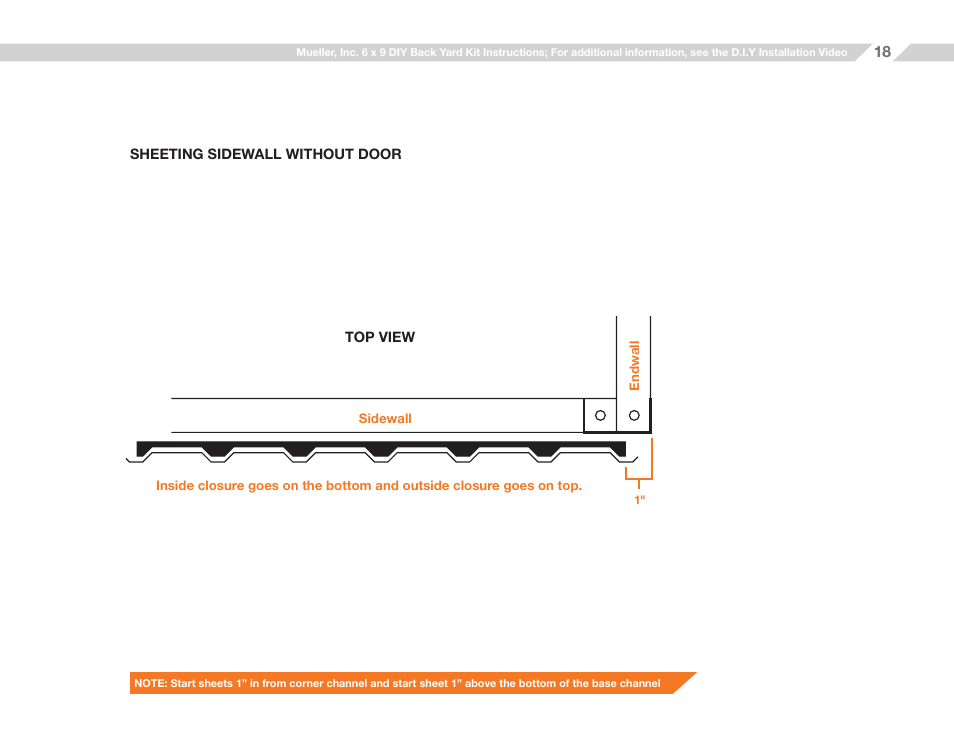Mueller 6x9 (D.I.Y.) with Optional Center Girts and Floor Kit User Manual | Page 18 / 26