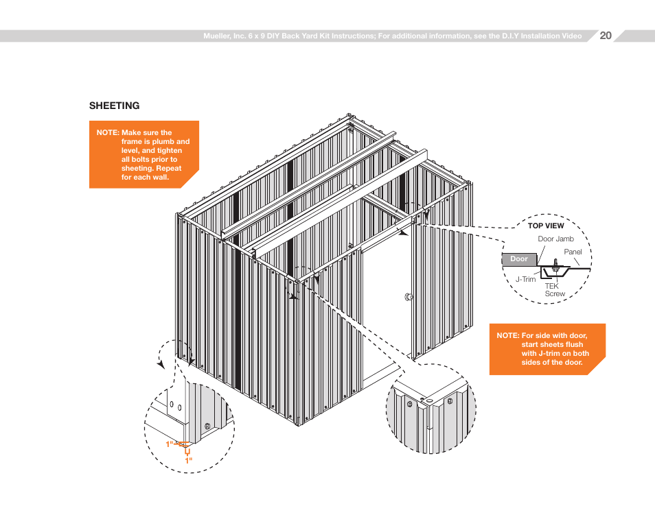 Mueller 6x9 (D.I.Y.) with Optional Center Girts and Floor Kit User Manual | Page 20 / 26
