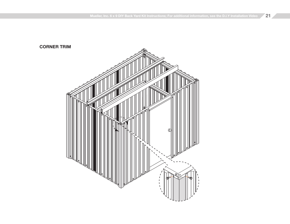 Mueller 6x9 (D.I.Y.) with Optional Center Girts and Floor Kit User Manual | Page 21 / 26