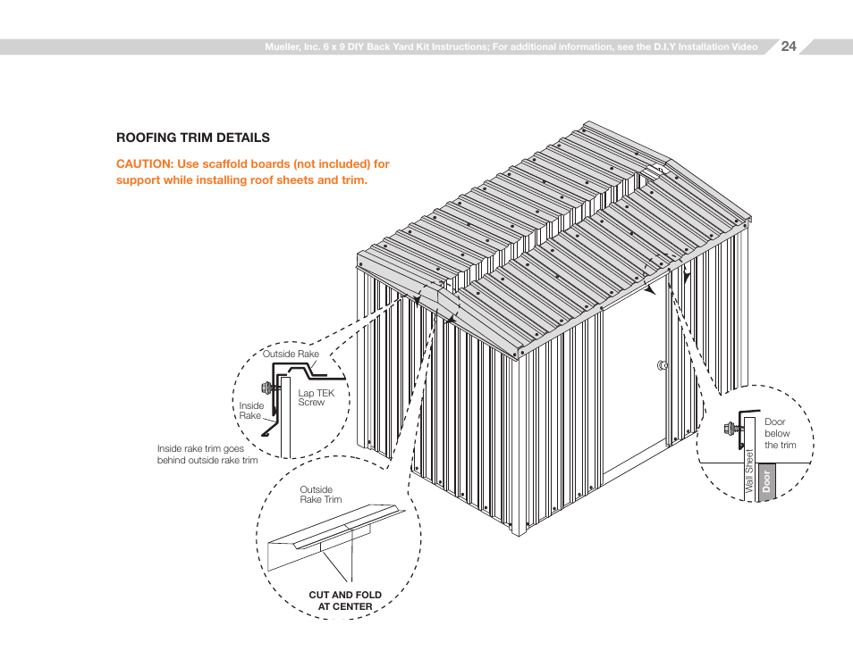 Mueller 6x9 (D.I.Y.) with Optional Center Girts and Floor Kit User Manual | Page 24 / 26