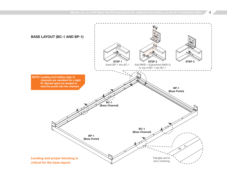 Mueller 6x9 (D.I.Y.) with Optional Center Girts and Floor Kit User Manual | Page 4 / 26