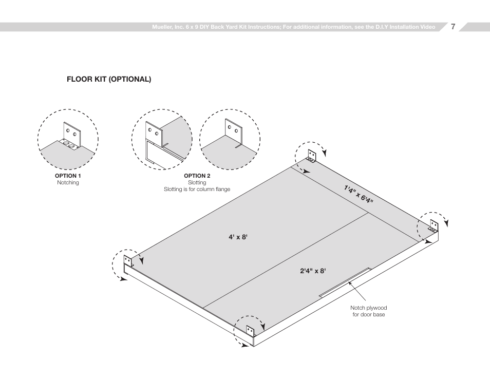 Mueller 6x9 (D.I.Y.) with Optional Center Girts and Floor Kit User Manual | Page 7 / 26