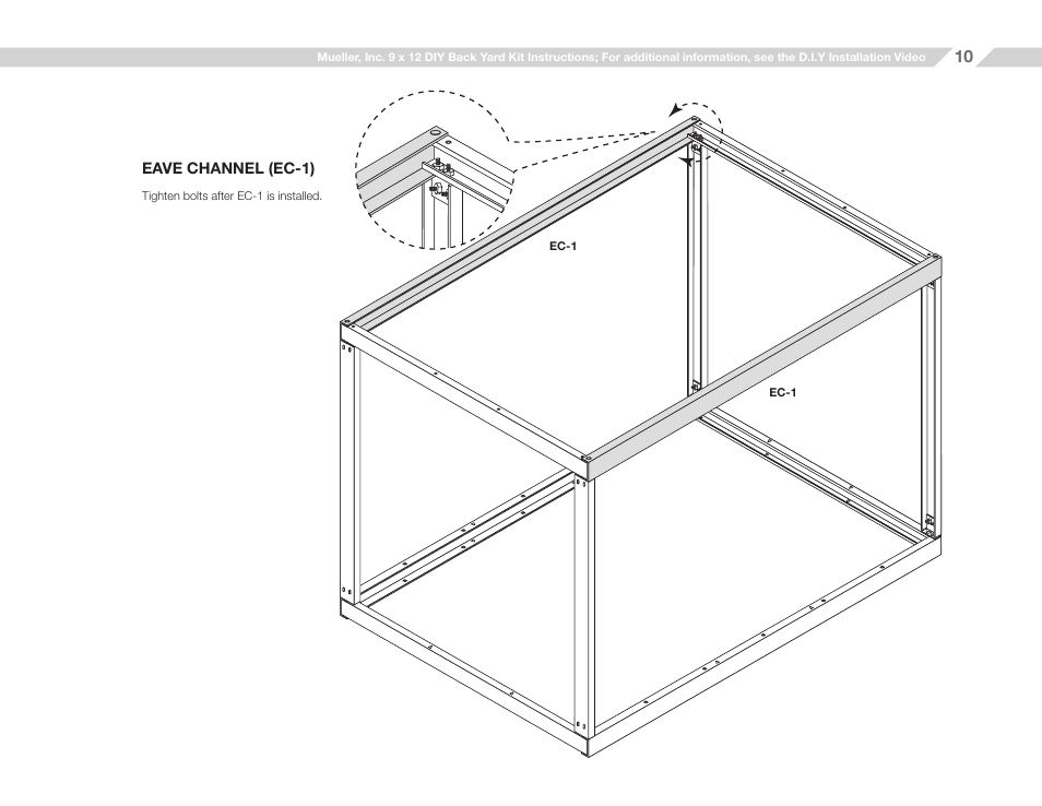 Mueller 9x12 (D.I.Y.) with Optional Center Girts and Floor Kit User Manual | Page 10 / 29