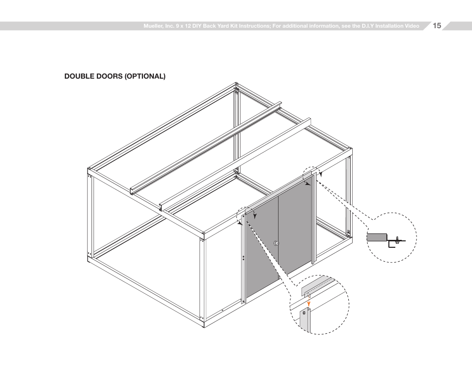 Mueller 9x12 (D.I.Y.) with Optional Center Girts and Floor Kit User Manual | Page 15 / 29