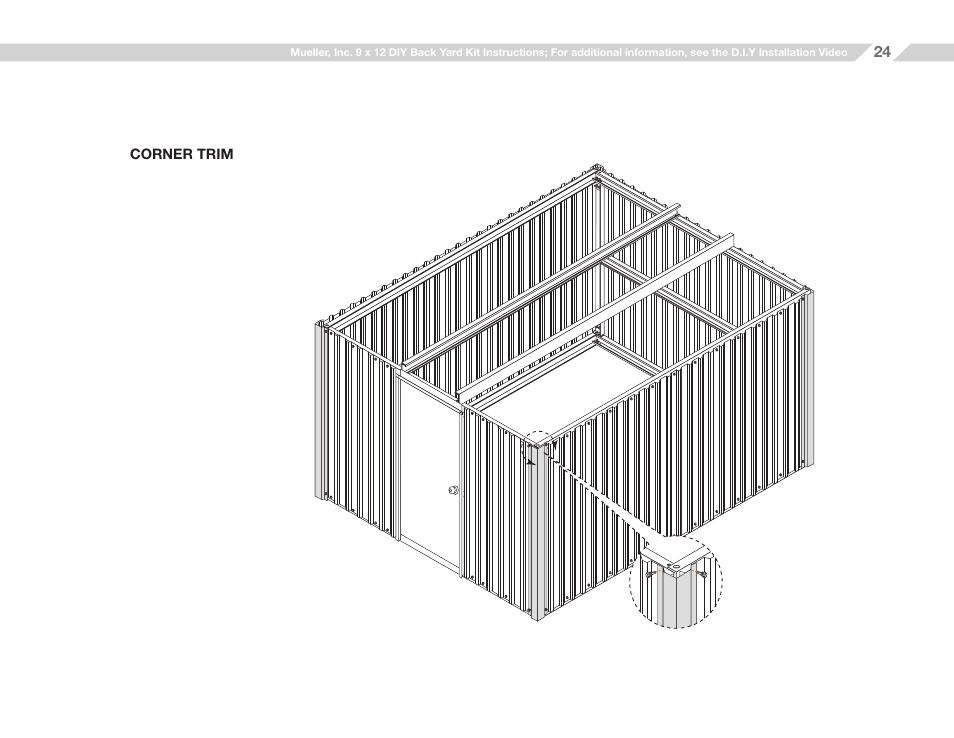 Mueller 9x12 (D.I.Y.) with Optional Center Girts and Floor Kit User Manual | Page 24 / 29