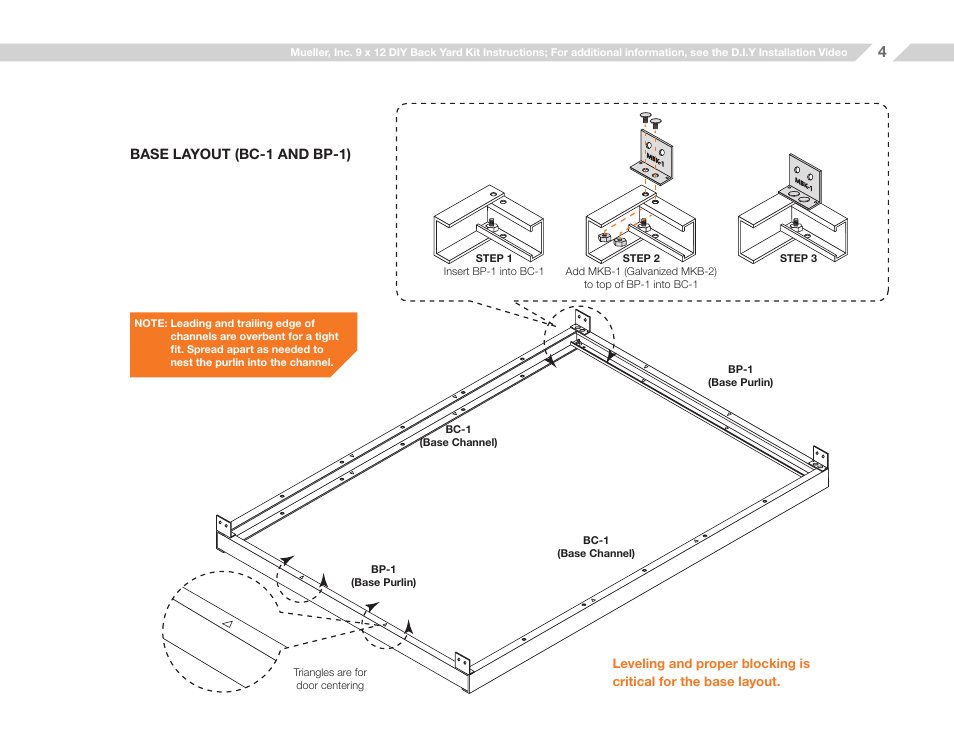 Mueller 9x12 (D.I.Y.) with Optional Center Girts and Floor Kit User Manual | Page 4 / 29