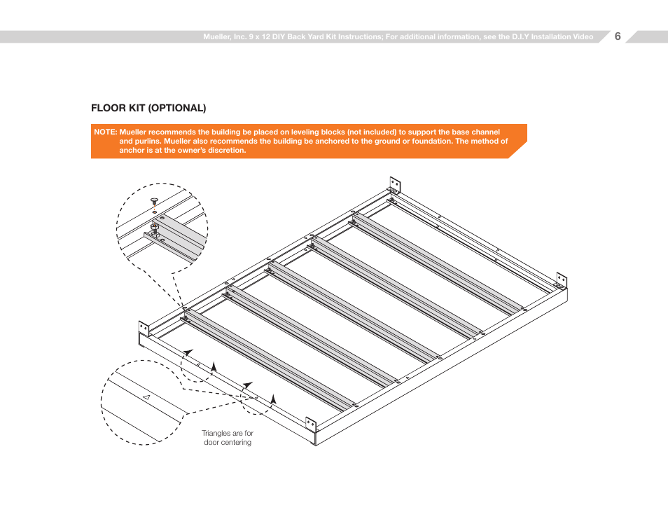 Mueller 9x12 (D.I.Y.) with Optional Center Girts and Floor Kit User Manual | Page 6 / 29