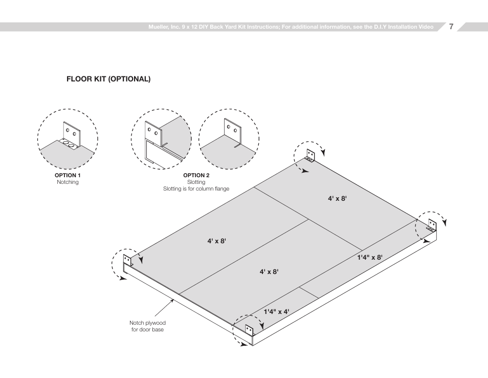 Mueller 9x12 (D.I.Y.) with Optional Center Girts and Floor Kit User Manual | Page 7 / 29