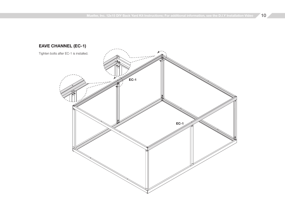 Mueller 12x15 (D.I.Y.) with Optional Center Girts and Floor Kit User Manual | Page 10 / 27