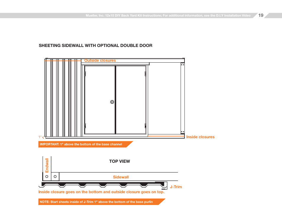 Mueller 12x15 (D.I.Y.) with Optional Center Girts and Floor Kit User Manual | Page 19 / 27