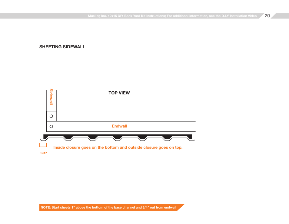 Mueller 12x15 (D.I.Y.) with Optional Center Girts and Floor Kit User Manual | Page 20 / 27