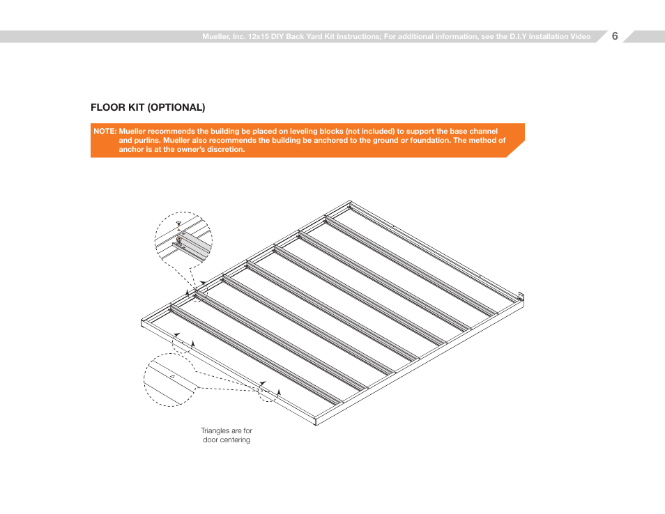 Mueller 12x15 (D.I.Y.) with Optional Center Girts and Floor Kit User Manual | Page 6 / 27