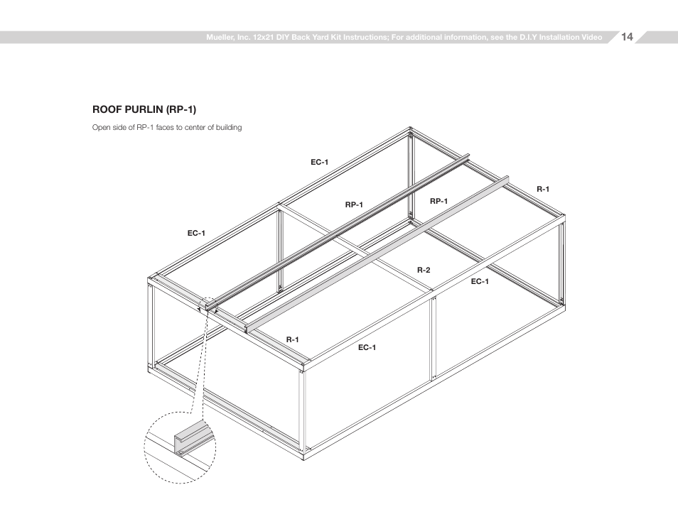 Mueller 12x21 (D.I.Y.) with Optional Center Girts and Floor Kit User Manual | Page 14 / 31