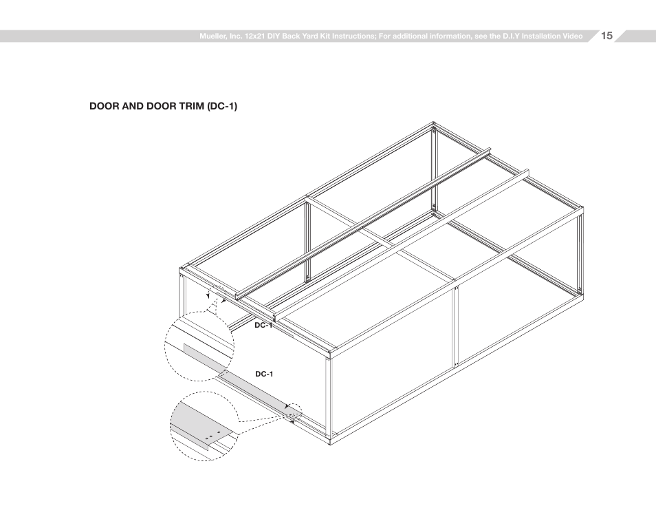 Mueller 12x21 (D.I.Y.) with Optional Center Girts and Floor Kit User Manual | Page 15 / 31