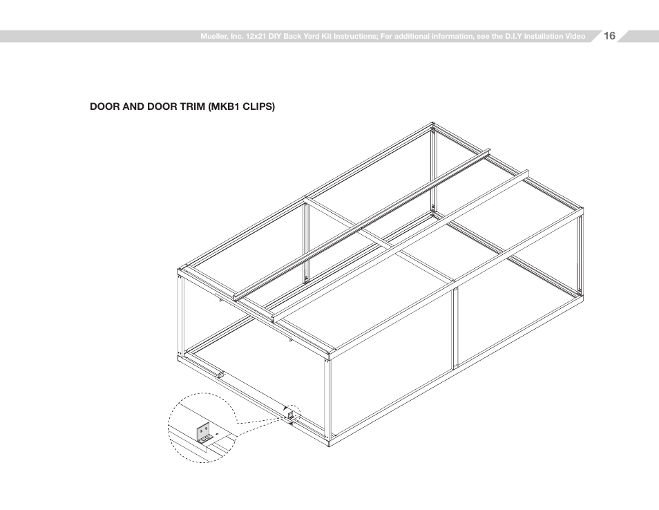 Mueller 12x21 (D.I.Y.) with Optional Center Girts and Floor Kit User Manual | Page 16 / 31