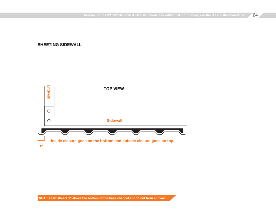 Mueller 12x21 (D.I.Y.) with Optional Center Girts and Floor Kit User Manual | Page 24 / 31