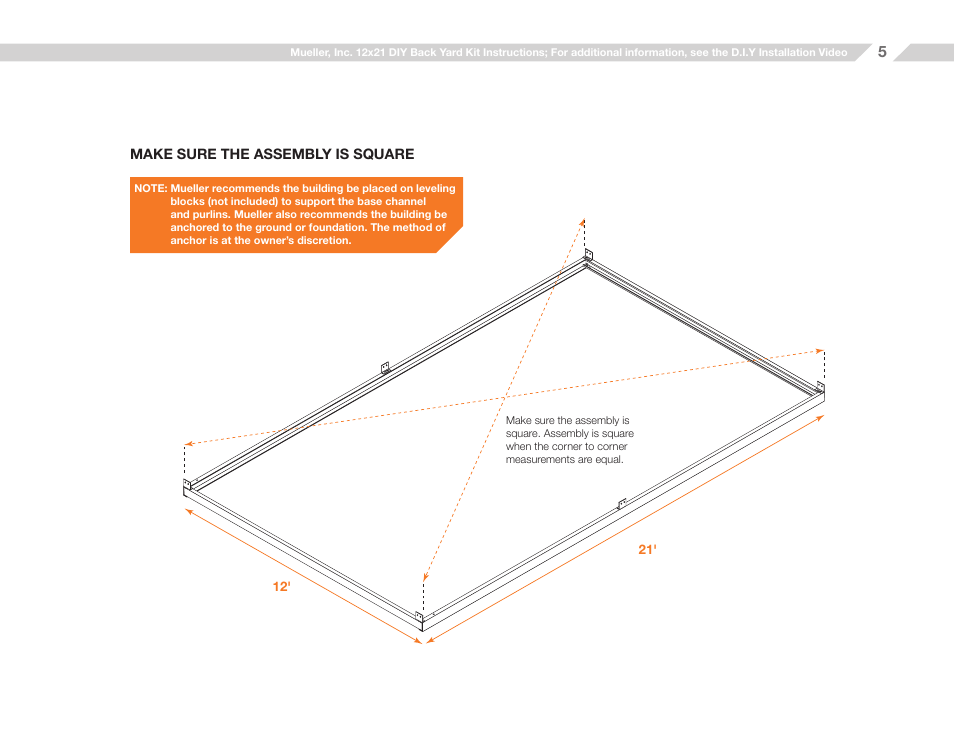 Mueller 12x21 (D.I.Y.) with Optional Center Girts and Floor Kit User Manual | Page 5 / 31