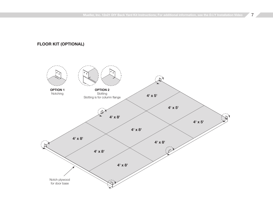Mueller 12x21 (D.I.Y.) with Optional Center Girts and Floor Kit User Manual | Page 7 / 31