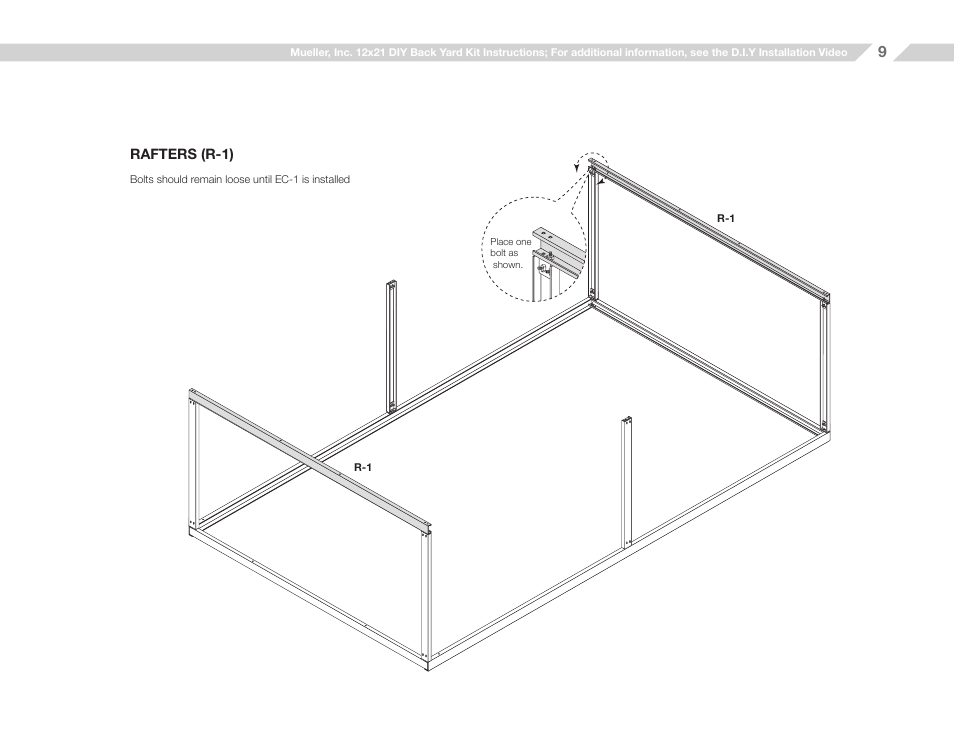 Mueller 12x21 (D.I.Y.) with Optional Center Girts and Floor Kit User Manual | Page 9 / 31